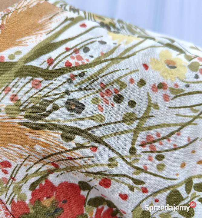 Sukienka retro z kwiatami prosta S 36 M 38 Szczecin sprzedam