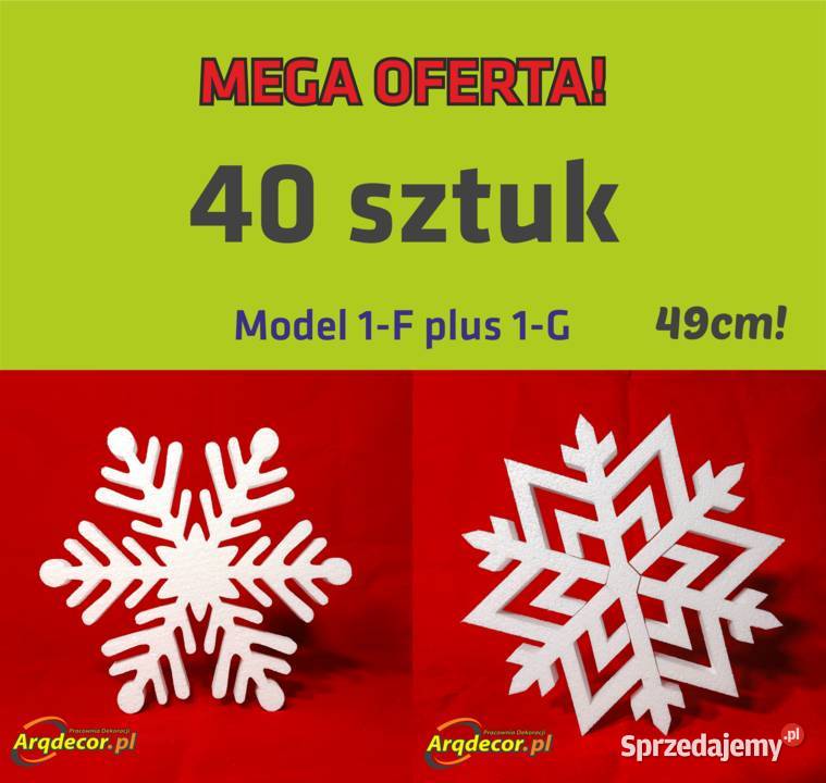 Śnieżynki styropianowe Mega Paka 49 40 sztuk podkarpackie Dębna