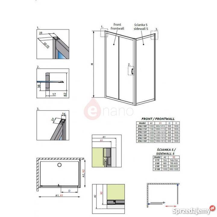 ścianka prysznicowa radaway premium plus 80x190