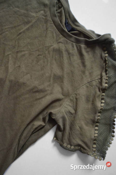 krótka bluzka z siateczką crop top khaki Warszawa sprzedam
