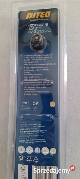 Grzechotka do kluczy nasadowych 12 72T NITEO sprzedam