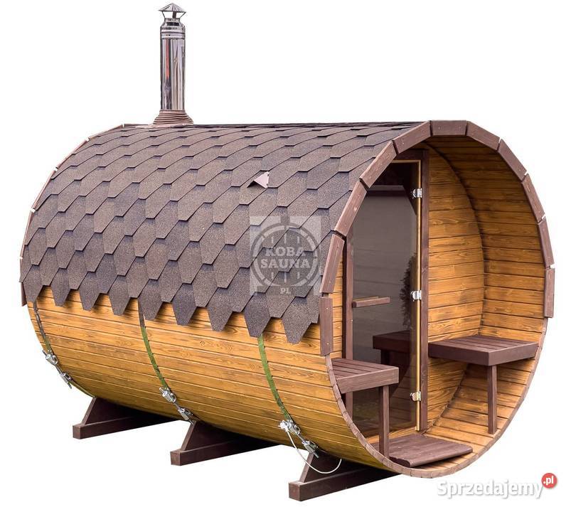 Sauna Ogrodowa Beczka dla 4-6 osób z piecem na drewno