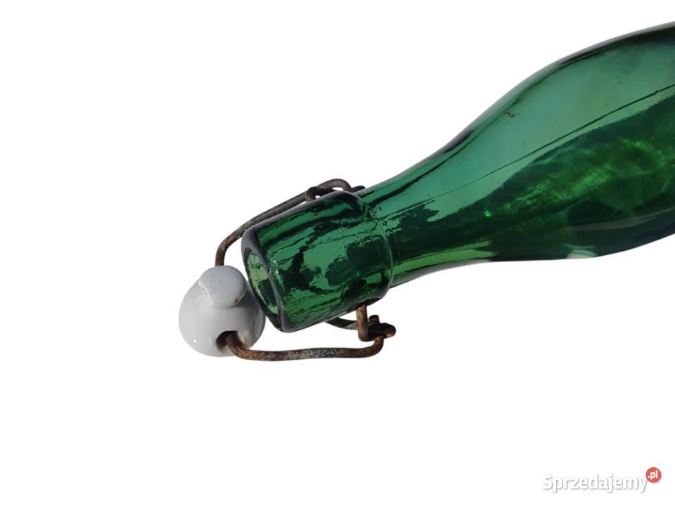 Stara szklana butelka z porcelanowym korkiem śląskie Cieszyn