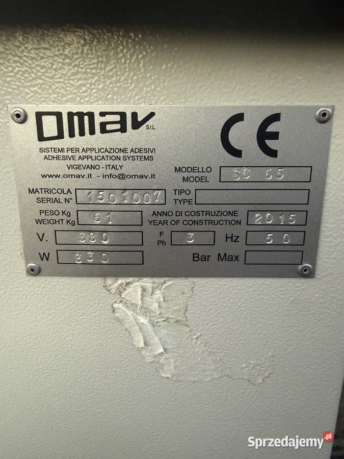 Omav SC65 CE Nakładarka kleju klejarka maszyna Łaskarzew