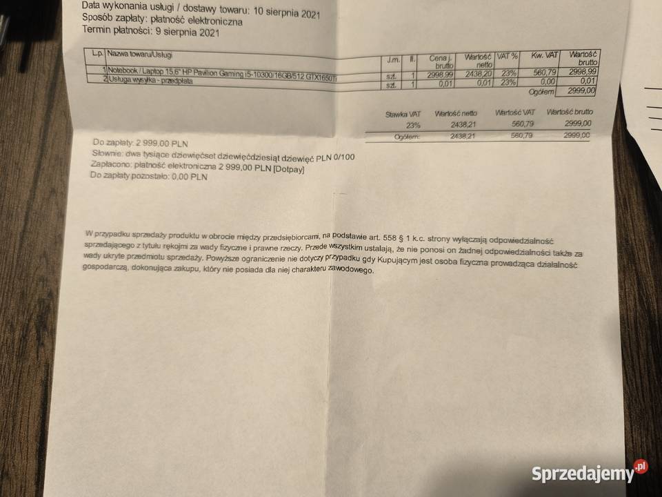 Laptop HP pavilion gaming 156 i51030016gb512gb Kalisz