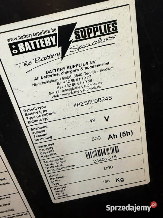 akumulator bateria trakcyjna 48v500Ah2021r Wózki widłowe