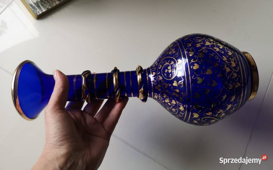 Wazon kobaltowy zdobiony Toruń sprzedam