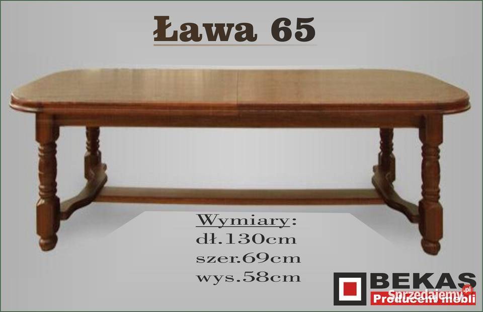 Stylowa Ława L400 Bekas Fornir Dąb Nogi Lite 58cm Jelenia Góra