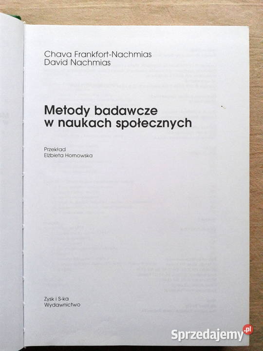 Metody badawcze w naukach społecznych D Nachmias zachodniopomorskie Szczecin