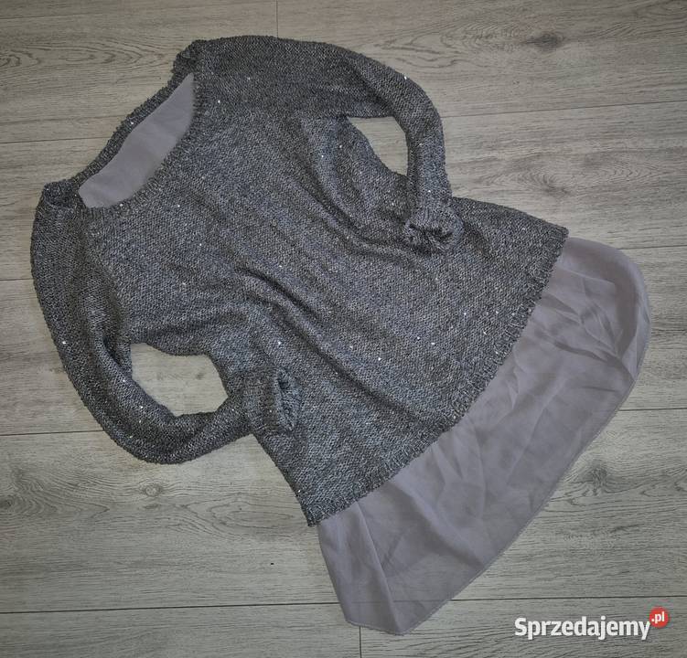 Sweter damski srebrna nitka 38M