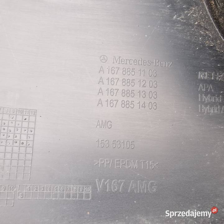 MERCEDES GLE W167 AMG ZDERZAK TYŁ TYLNY DOKŁADKA Bieleń