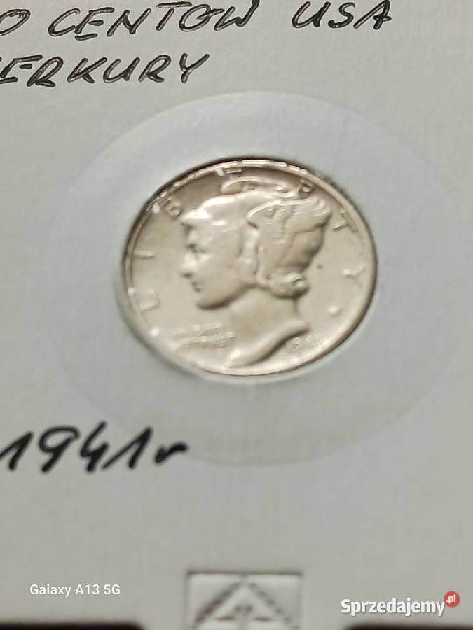 10 Centów USA 1941 r Merkury Konin