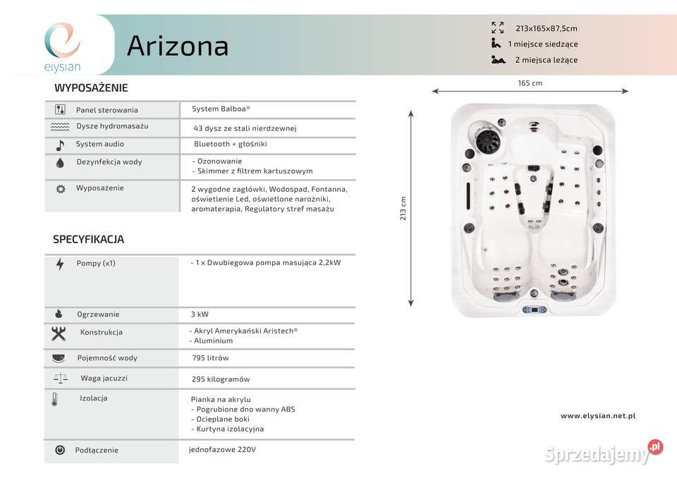 23 osobowe jacuzi Arizona podłączenie 230V sprzedam