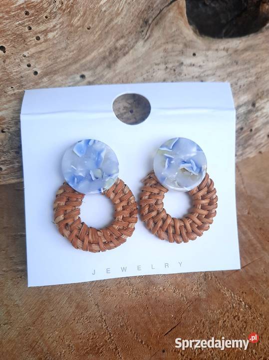 Nowe kolczyki na sztyft z wikliny naturalnej Kolczyki pomorskie