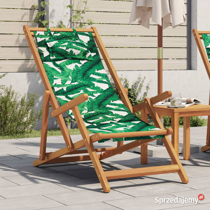 Składane krzesło plażowe wzór w liście