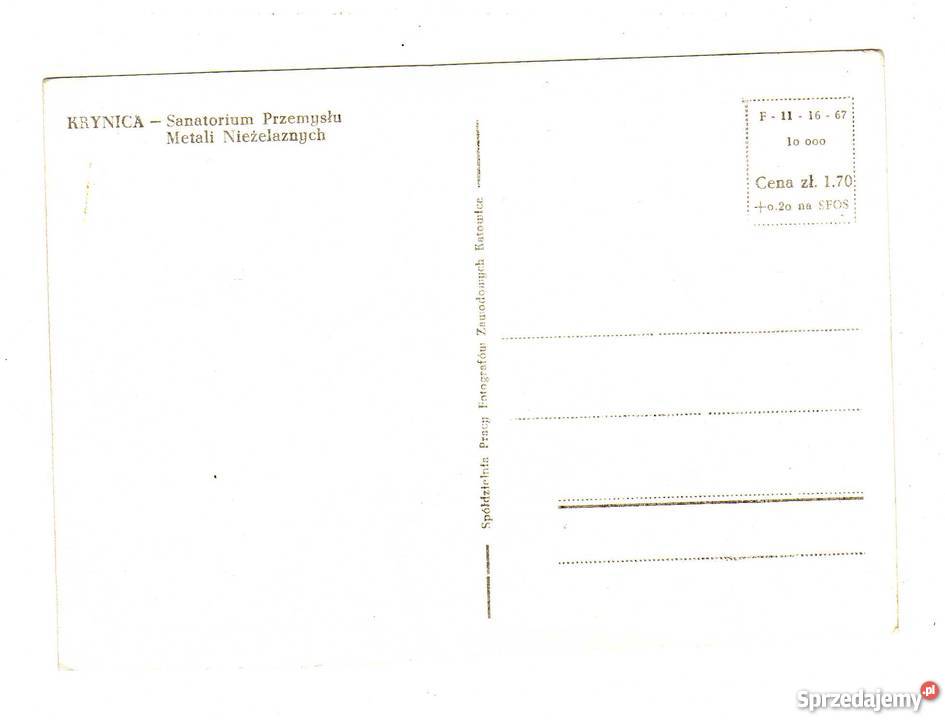 KRYNICA SANATORIUM PRZEMYSŁU METALI NIEŻELAZNYCH Krynki sprzedam