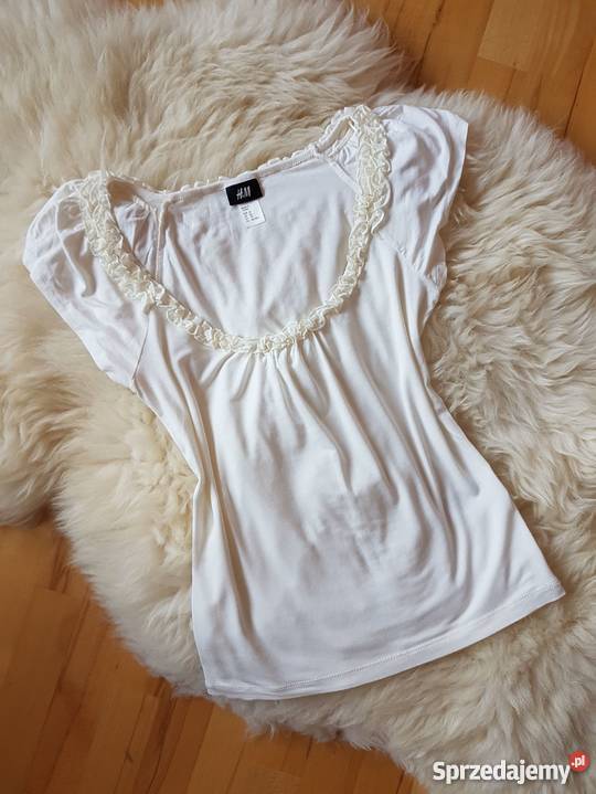 Kremowa bluzka HM Nowa 36 38 krótki Jasło sprzedam