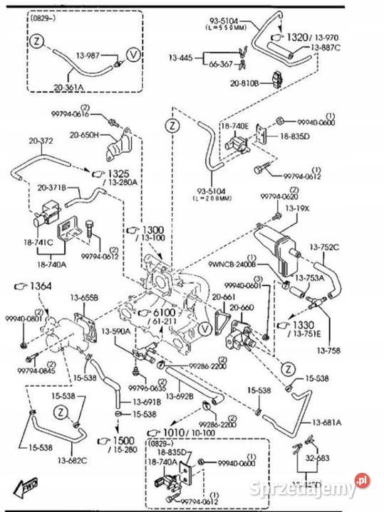 B59313753 WĄŻ RURKA POWIETRZA MAZDA DEMIO 00