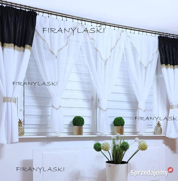 Firana do salonu pokoju kuchni złote cyrkonie sprzedam