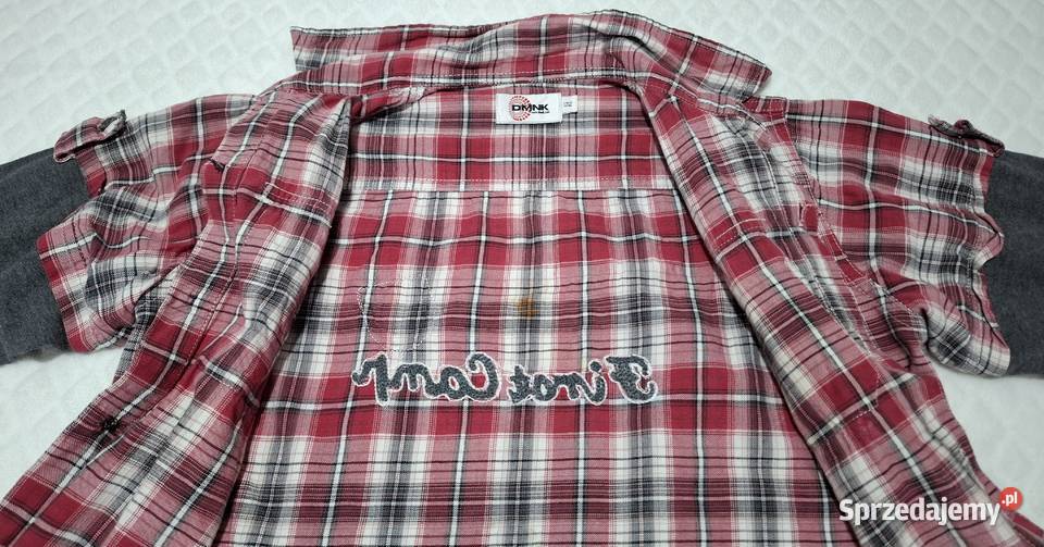 Koszula chłopięca w kratkę długi rękaw DMNK 122 Czeladź