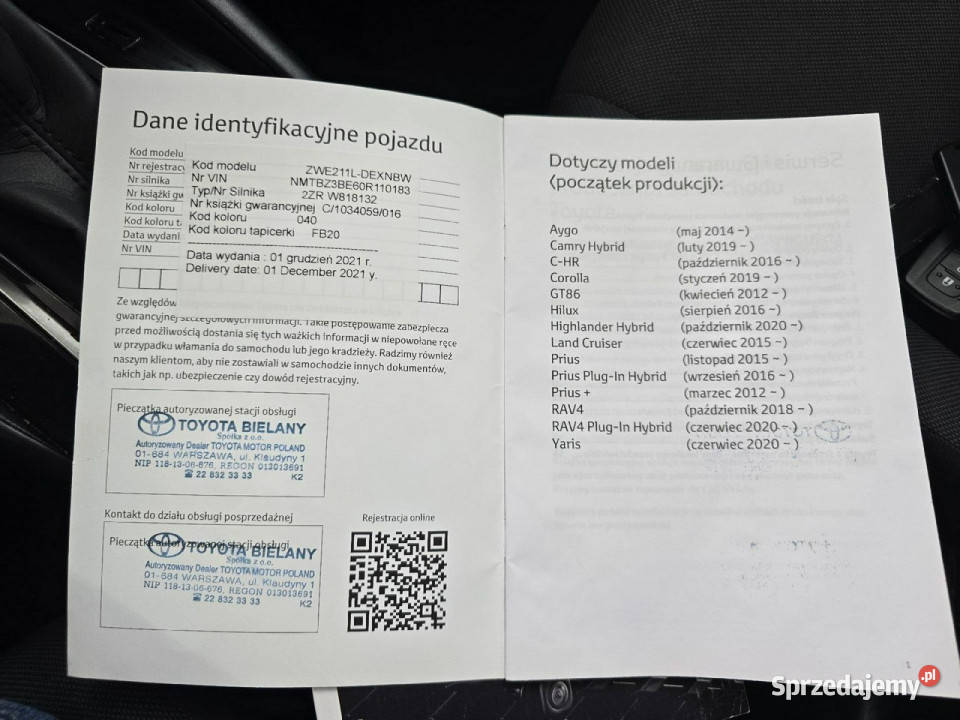 Toyota Corolla 2122r Gwarancja BEZWYPADKOWE Białystok