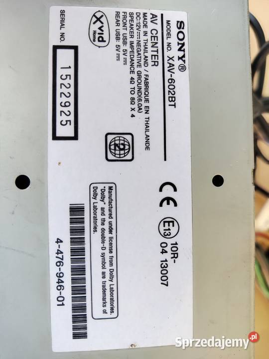 Radioodtwarzacz Sony XAV602BT AV CENTER Krosno