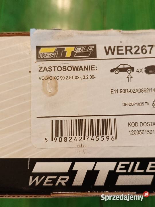 Klocki hamulcowe tył Volvo XC90 Bydgoszcz