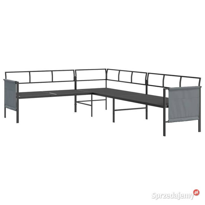 Ogrodowa sofa narożna antracytowa stal i Zestawy mebli ogrodowych