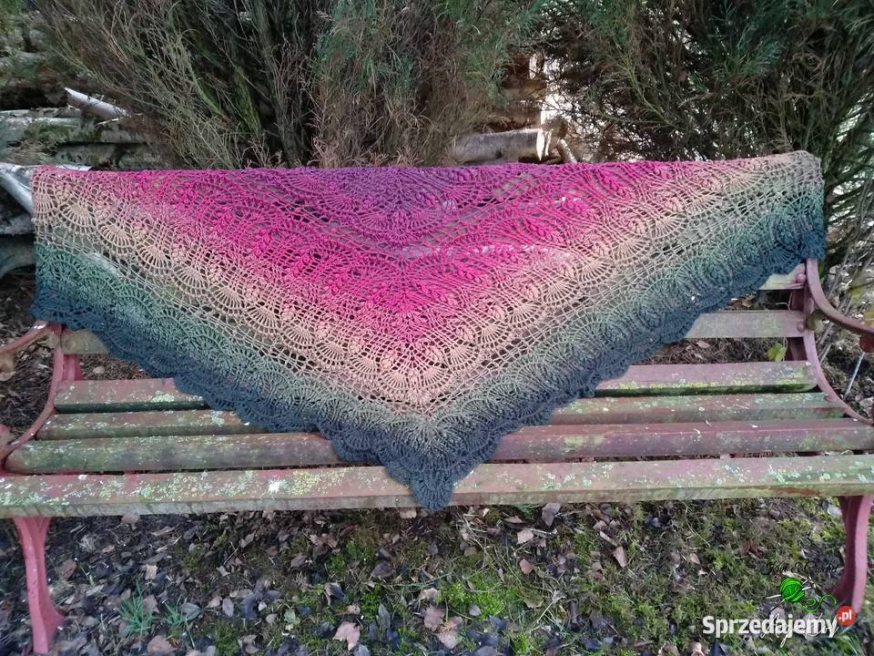 Handmade ręcznie robiona chusta na szydełku Busko-Zdrój