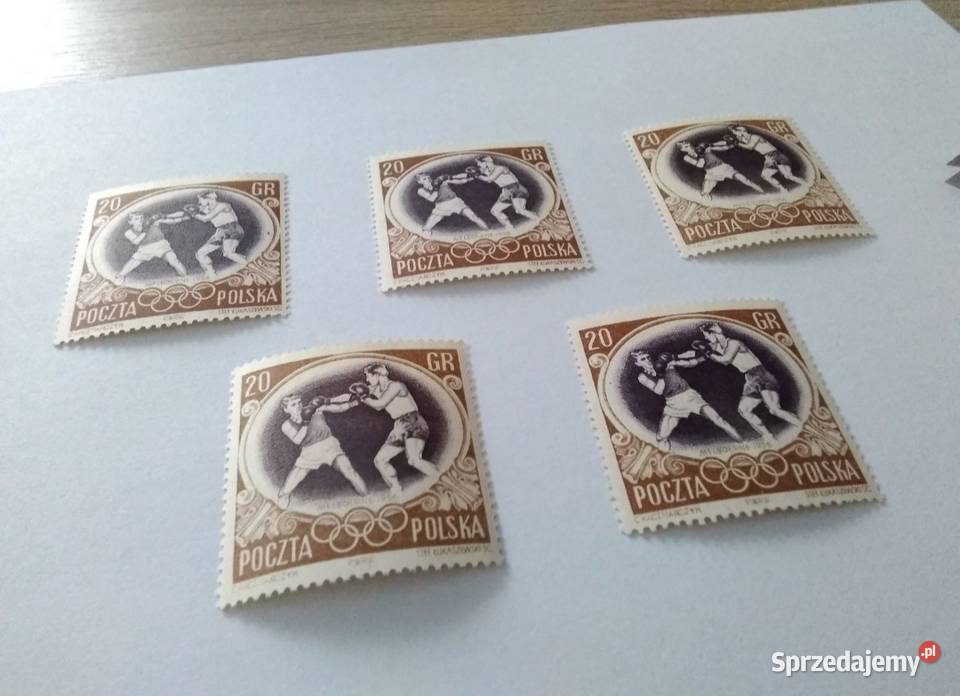 Znaczek pocztowy Bokserzy z 1956 roku Znaczki mazowieckie