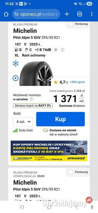 Michelin Pilot Alpin 5 SUV 29535r21 XLprod wielkopolskie Bojanowo