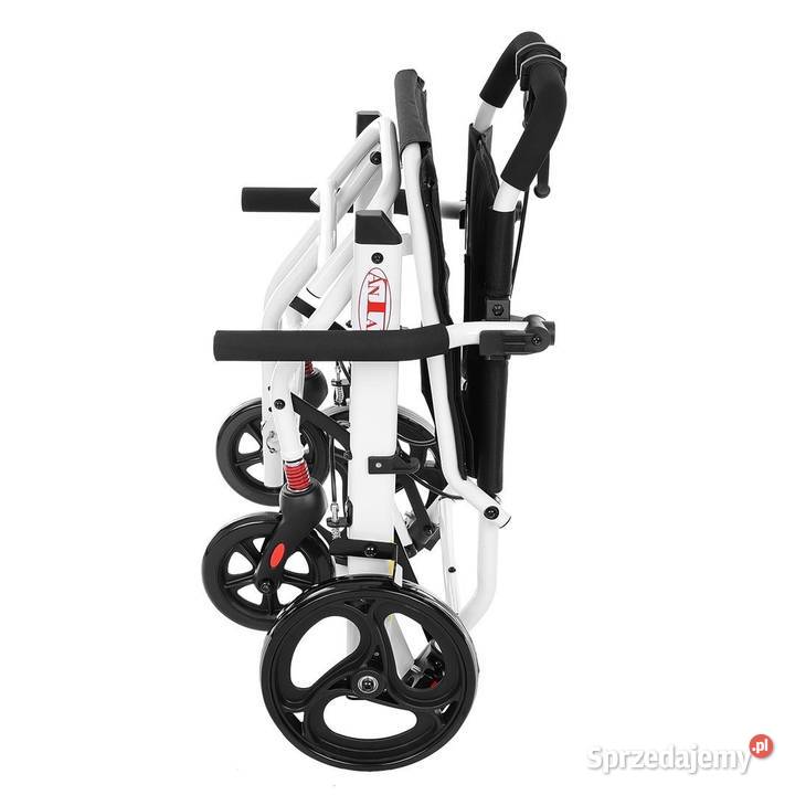 Wózek inwalidzki transportowy aluminiowy lekki