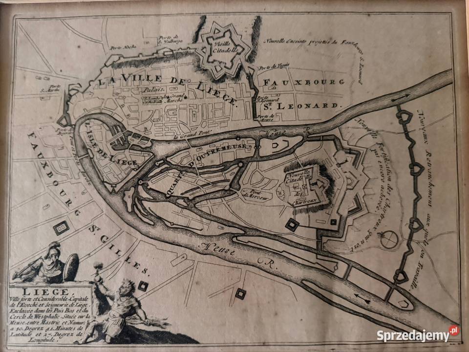 Antyczna Mapa Rycina XVII Wiek Lige Belgia 1 Antyki Czerwionka-Leszczyny
