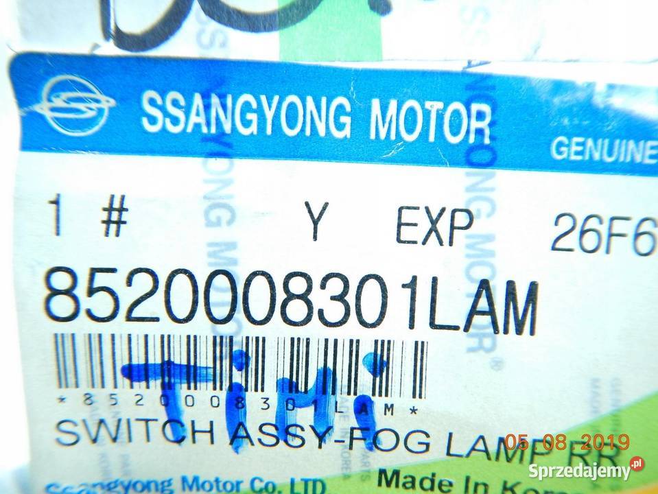 WŁĄCZNIK ŚWIATEŁ PRZECIWMGŁOWYCH SSANGYONG