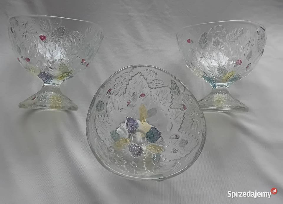 3 pucharki Poziomki Ząbkowice Crystallite proj