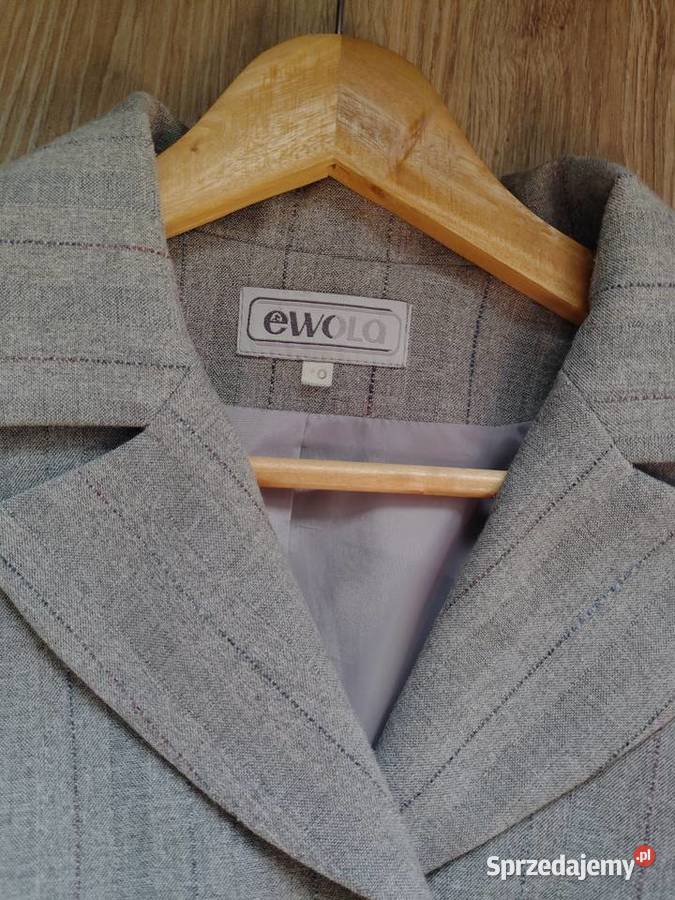 Szary Damski Komplet Garniturowy Szara Marynarka świętokrzyskie Kielce