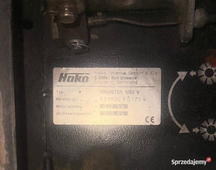 Zamiatarkaszorowarka HAKO Hamster1050 małopolskie Mogilany