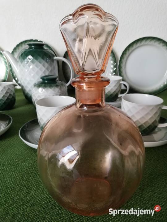 Rozalinowa karafka Porcelana i szkło Gorlice