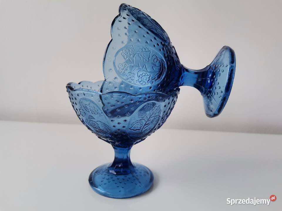 Stary niebieski pucharek Medaliony 2 sztuki HSG