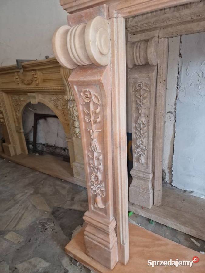 Obudowa kominkowa z marmuru portal marmur BIAŁY wielkopolskie