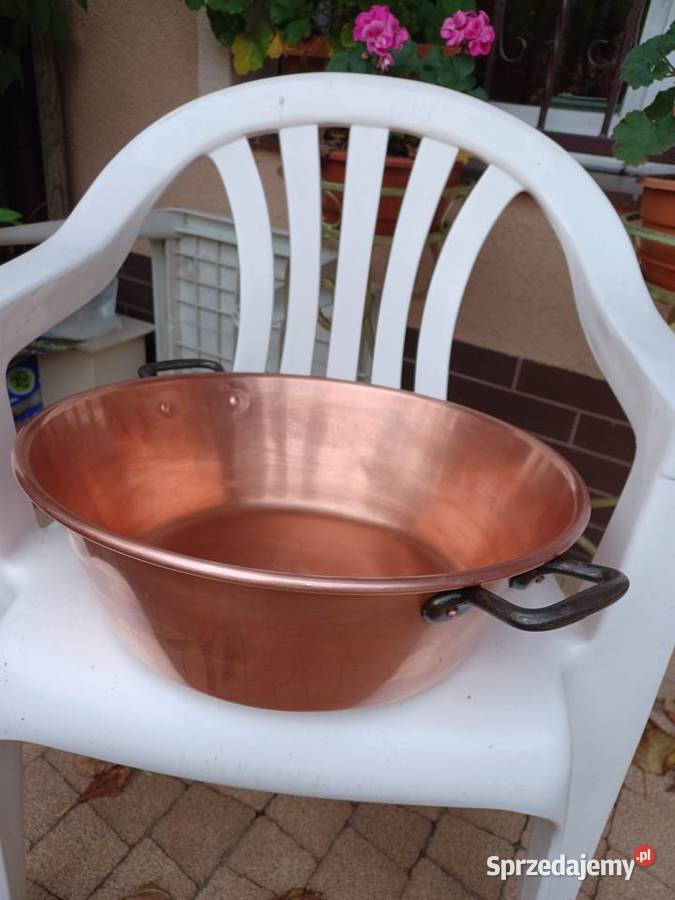 Piękna duża miedziana misa wielkopolskie