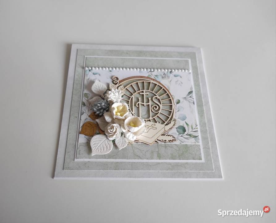 Kartka ręcznie robiona na Pierwszą komunię łódzkie