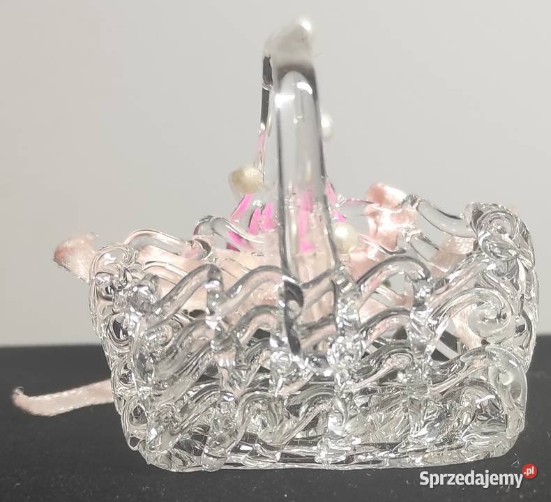 Szklany koszyk koszyczek miniaturka 4 szkło Porcelana i szkło Warszawa