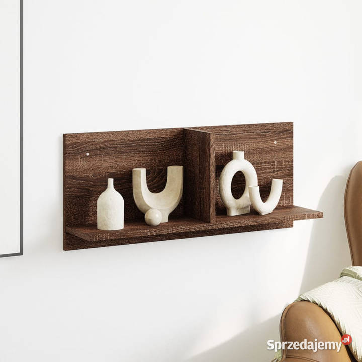 Półka ścienna 70x165x30 brązowy dąb WM854856 Warszawa