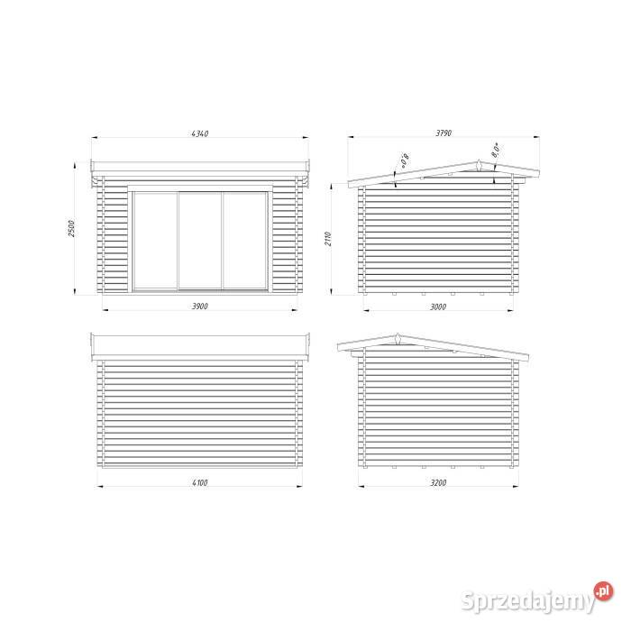 Drewniany domek ogrodowy Ines SLIDE 111 m2 Mrągowo