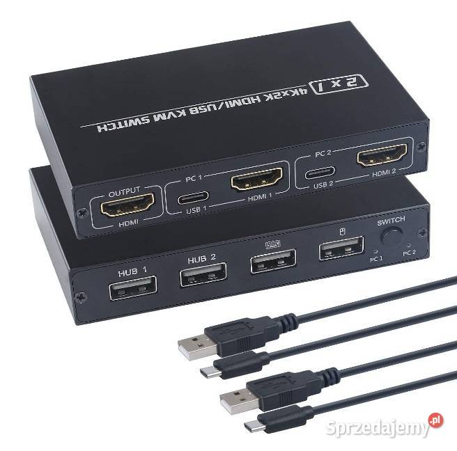 KCEVE Przełącznik KVM HDMI, przełącznik wybierakowy USB z UHD 4K@30Hz