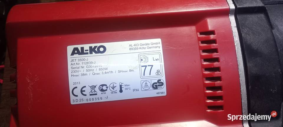 Pompa cisnieniowa Pozostałe Rypin