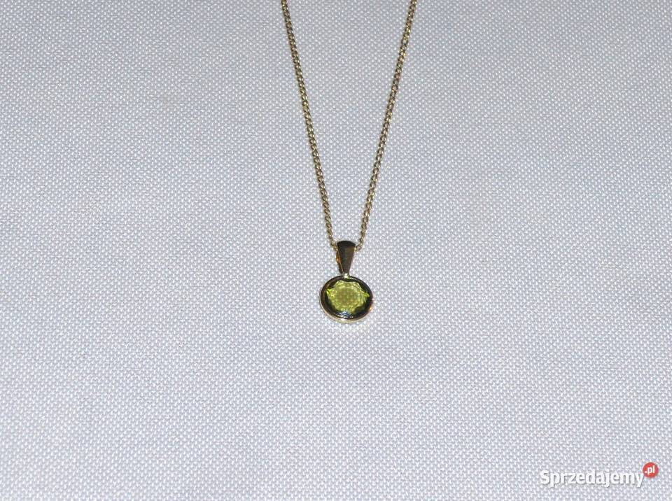 WKruk Złoty 585 wisiorek z zielona cyrkonią złoto Łódź