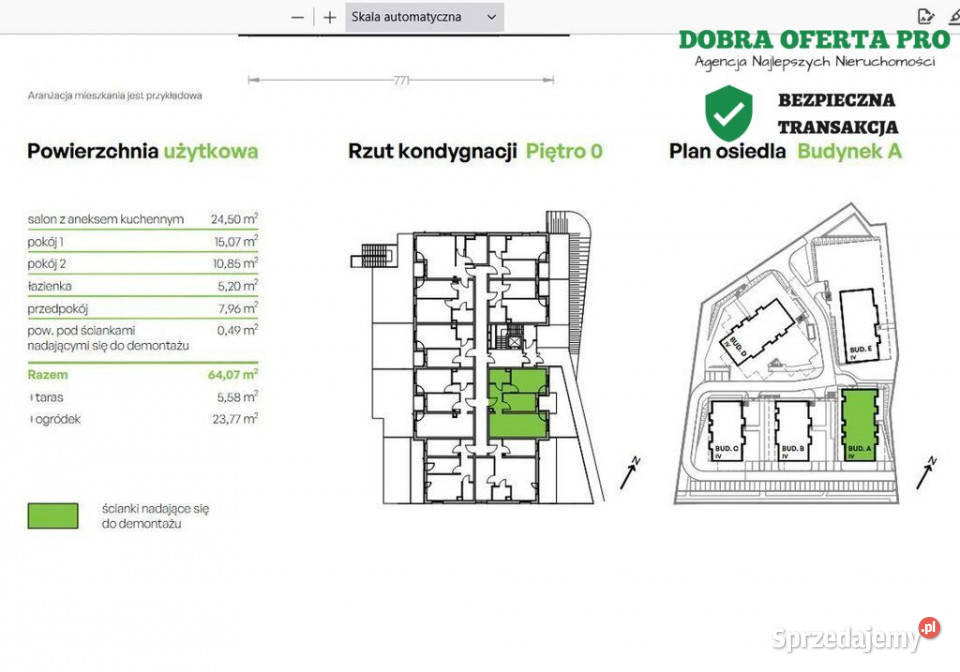 3pokojowe mieszkanie z miejscem parkingowym pomorskie Gdańsk sprzedam