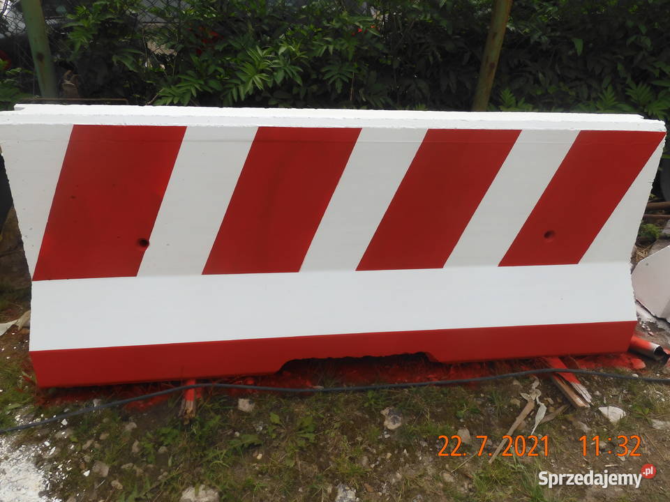 Bariery zapory betonowe malowane nowe dwustronne Dąbrowa Górnicza